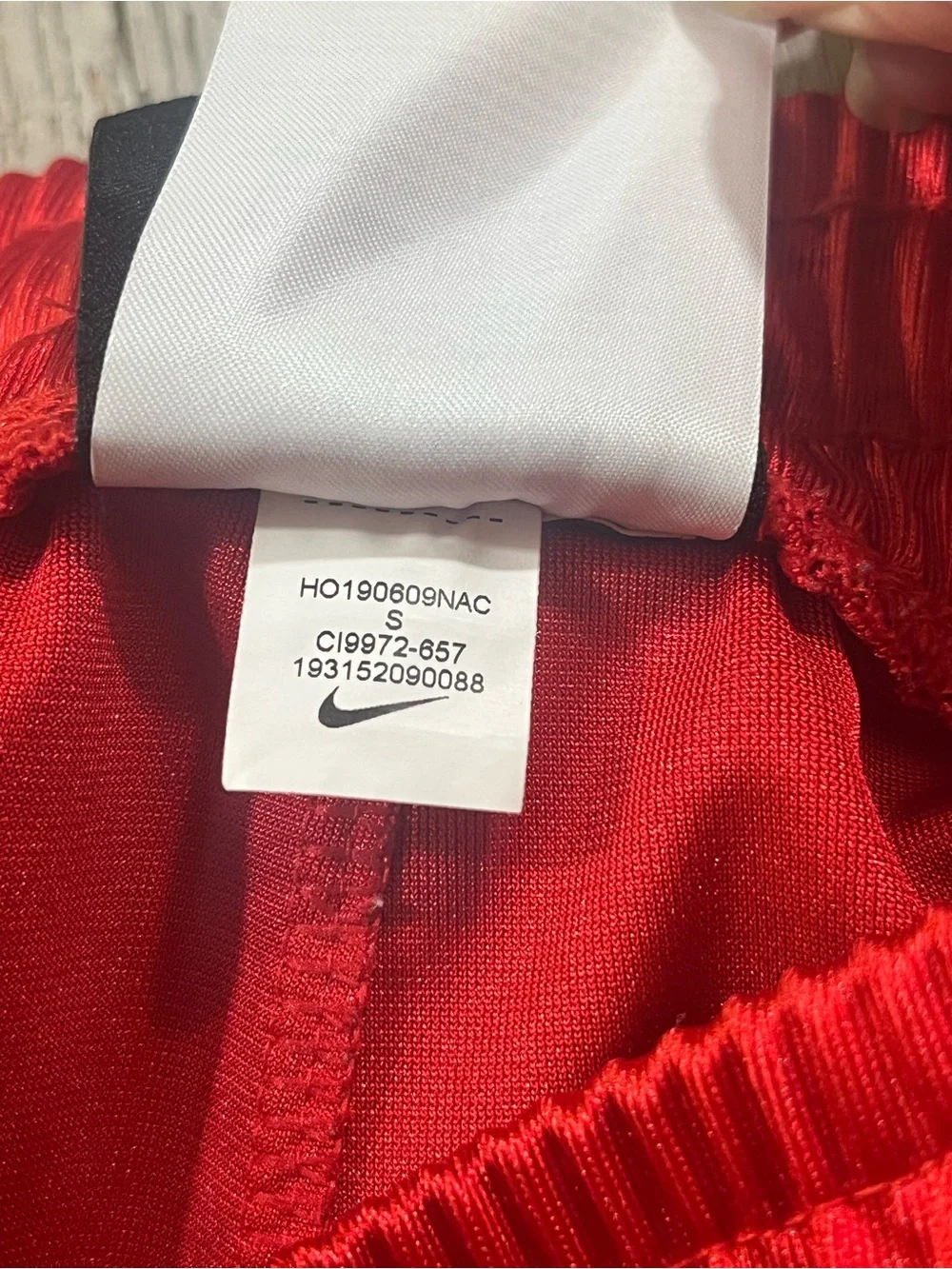 Nike Womens Track Pants Sportswear Glam Dunk Popper Red Black Wide Leg Sz S